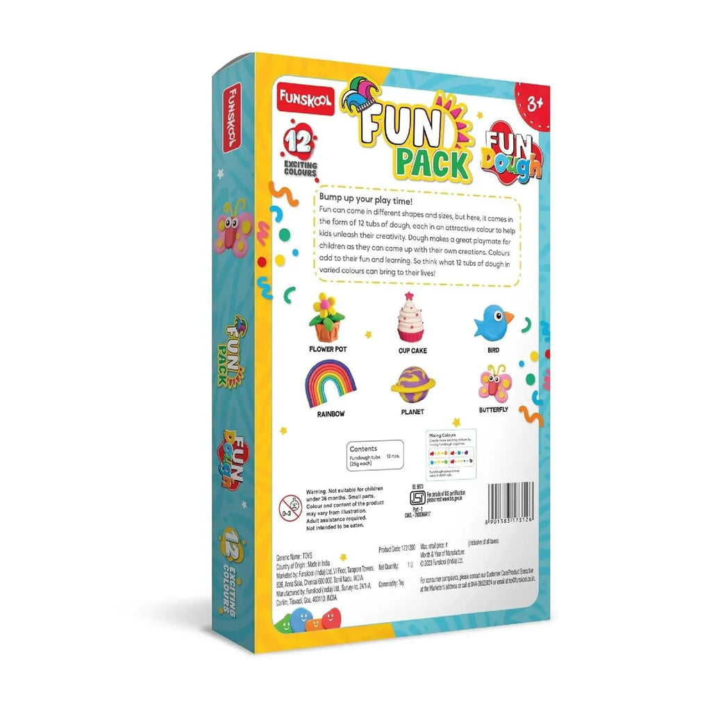 Fun Dough Fun Pack 12 Colours 25gms - Naivri