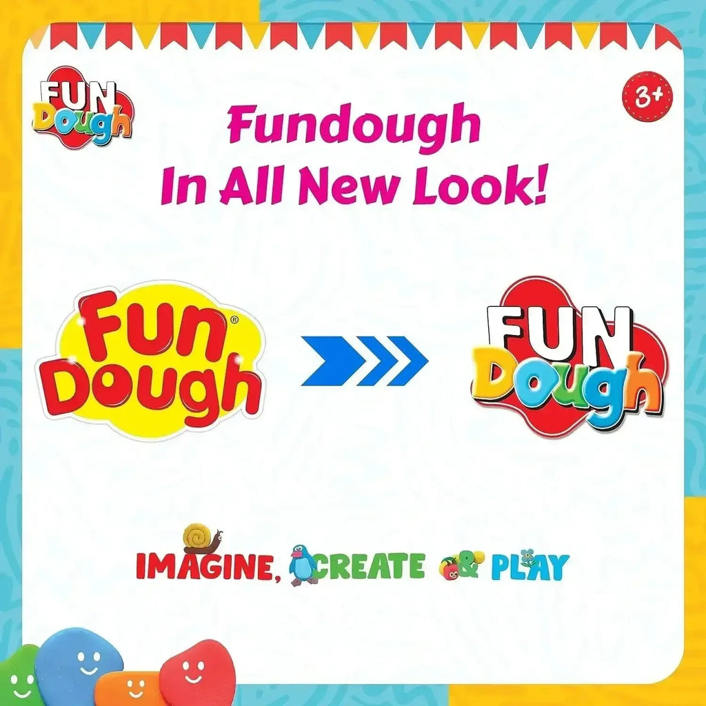 Fun Dough Fun Pack – 12 Vibrant Colours, 25g Each – Safe & Creative Modeling Clay for Kids by Funskool - Naivri