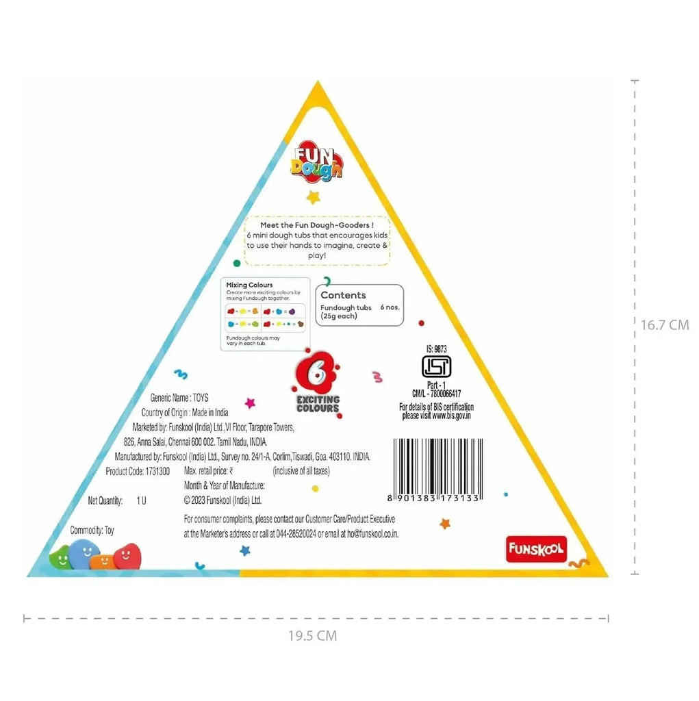 Funskool Fundough Mini Fun Pack – Multi-Color Creative Dough Set for Kids Aged 3+ - Naivri