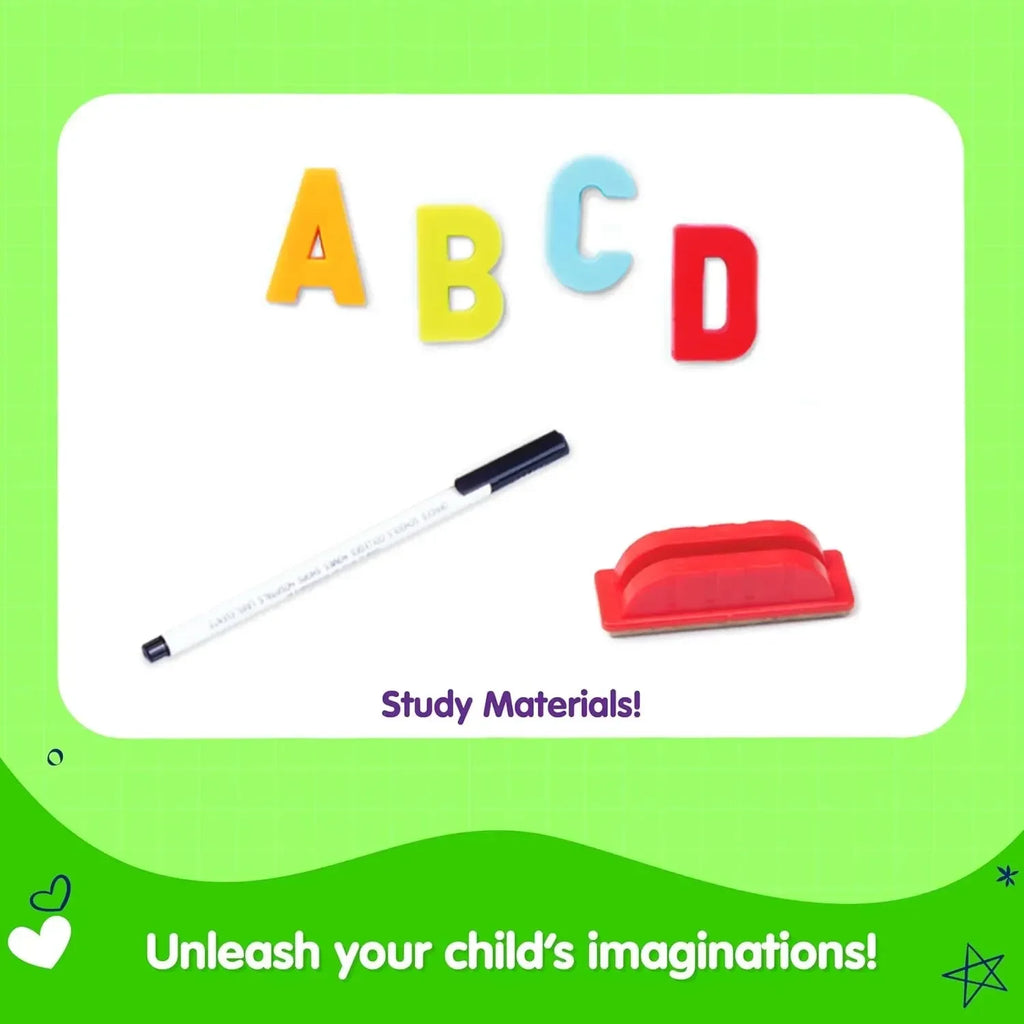 Funskool Giggles 4-in-1 Adjustable Draw N Write Desktop Slate | Easel – Wooden Magnetic Educational Toy for Kids - Naivri