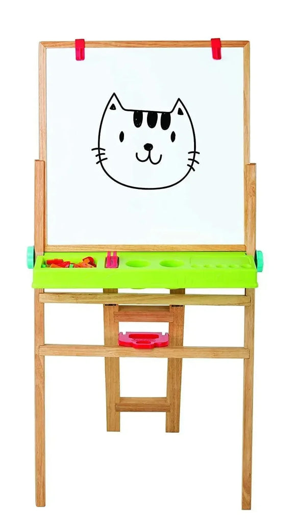 Funskool Giggles My First Easel – 4-in-1 Wooden Learning Easel for Kids | Magnetic Board, Whiteboard, Chalkboard, Paper Clip | Adjustable Height | Age 3+ - Naivri