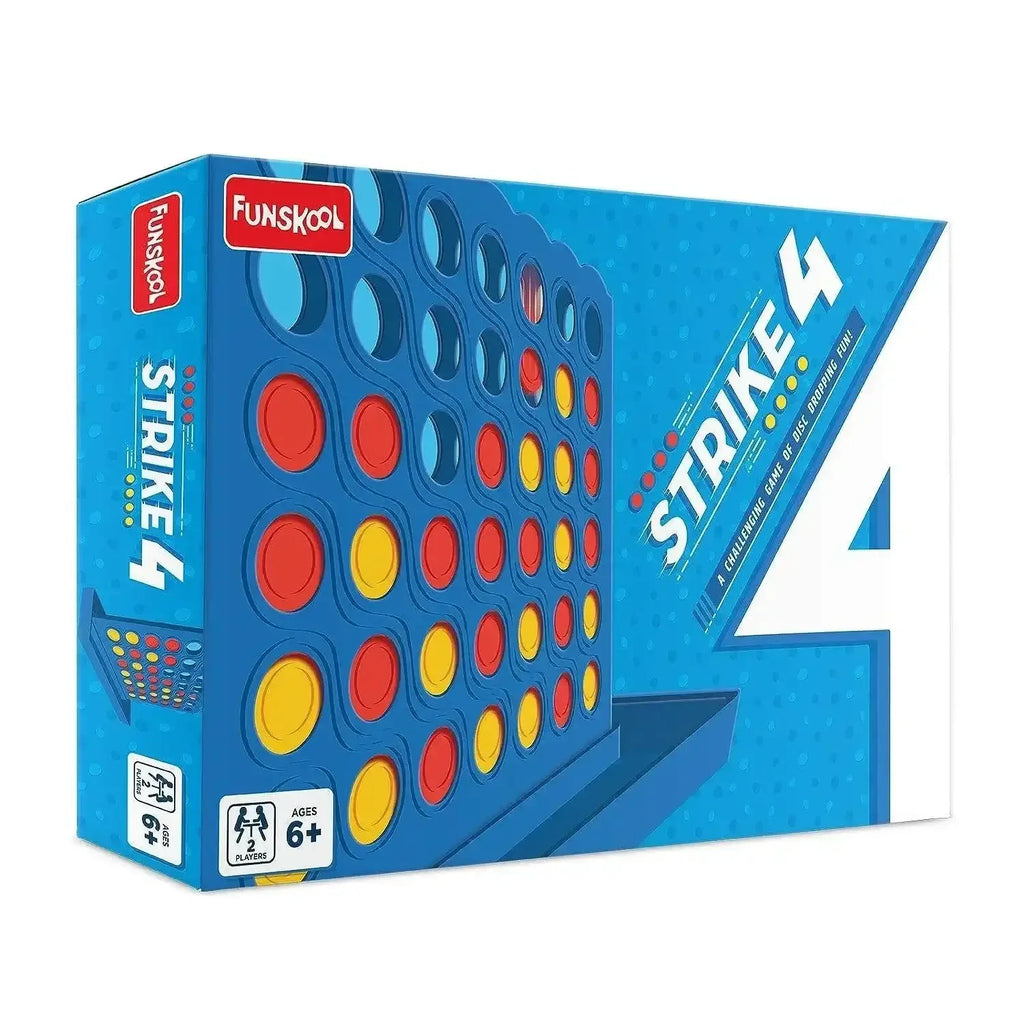 Funskool Strike 4 Strategy Board Game – Classic 2-Player Disc Drop Challenge for Ages 6+ - Naivri