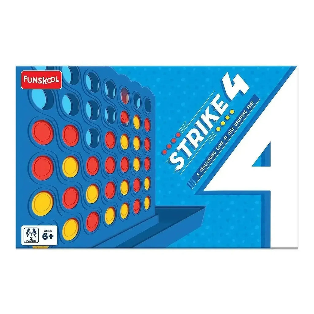 Funskool Strike 4 Strategy Board Game – Classic 2-Player Disc Drop Challenge for Ages 6+ - Naivri
