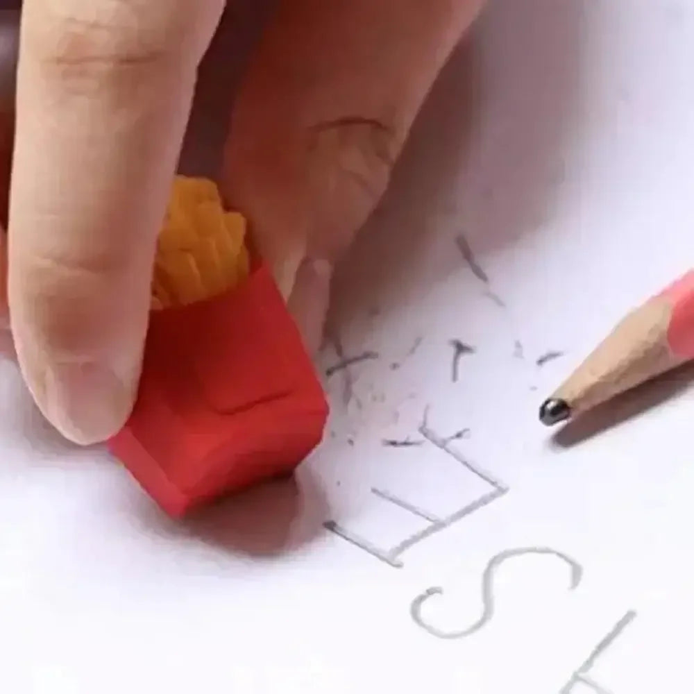 FunSpace Fast Food 3D Puzzle Eraser Set – Creative Stationery Toy for Kids (3+ Years) - Naivri