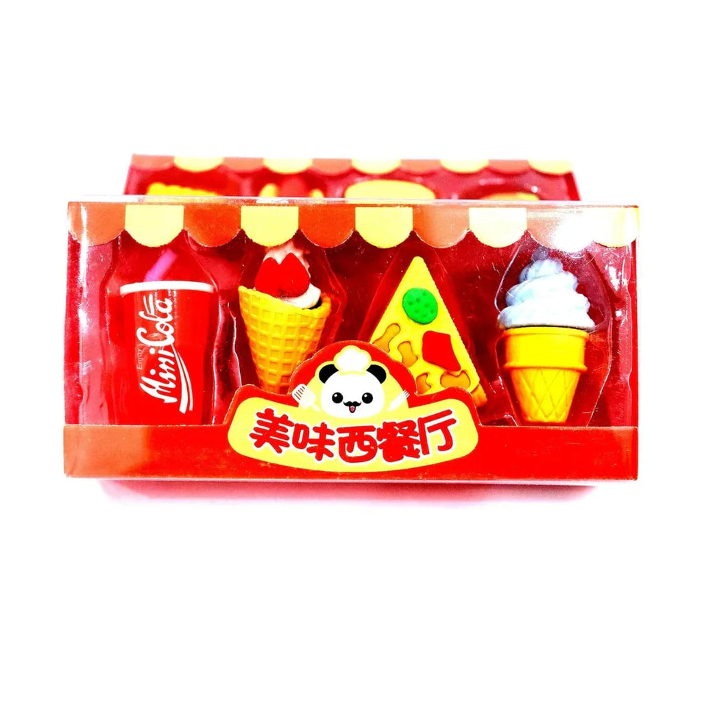 FunSpace Fast Food 3D Puzzle Eraser Set – Creative Stationery Toy for Kids (3+ Years) - Naivri