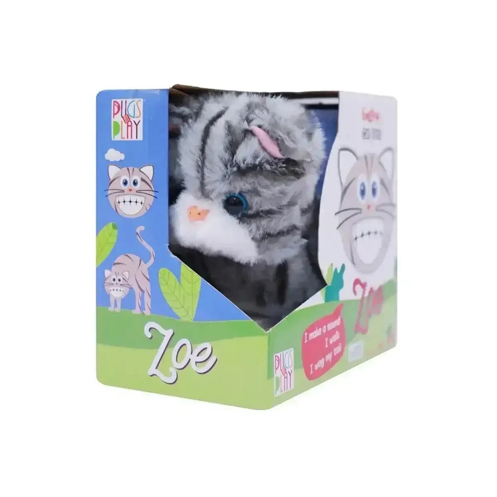 Fuzzbuzz Cat Pets Zoe – Walking Toy Cat with Sound & Tail Wagging Action for Kids - Naivri