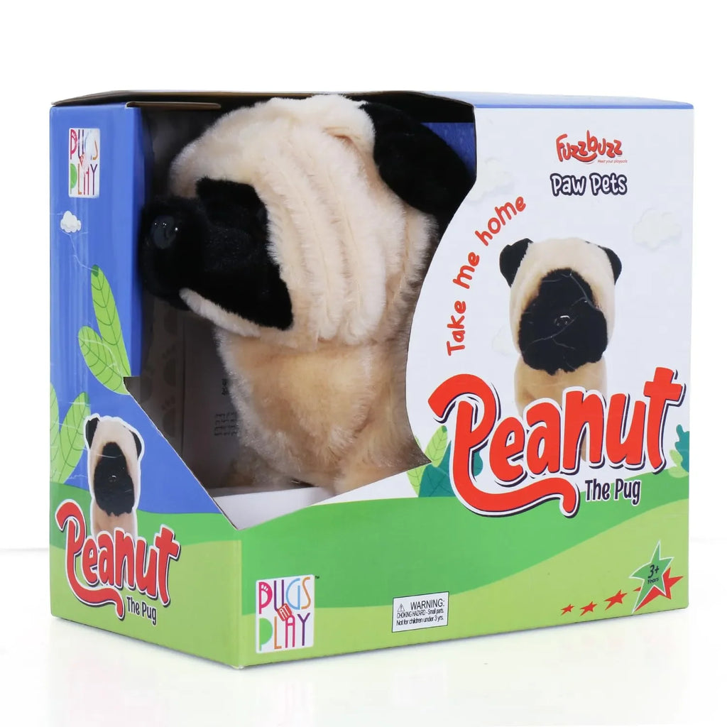 Fuzzbuzz Paw Pets Peanut the Pug – Interactive Walking & Barking Puppy Toy - Naivri