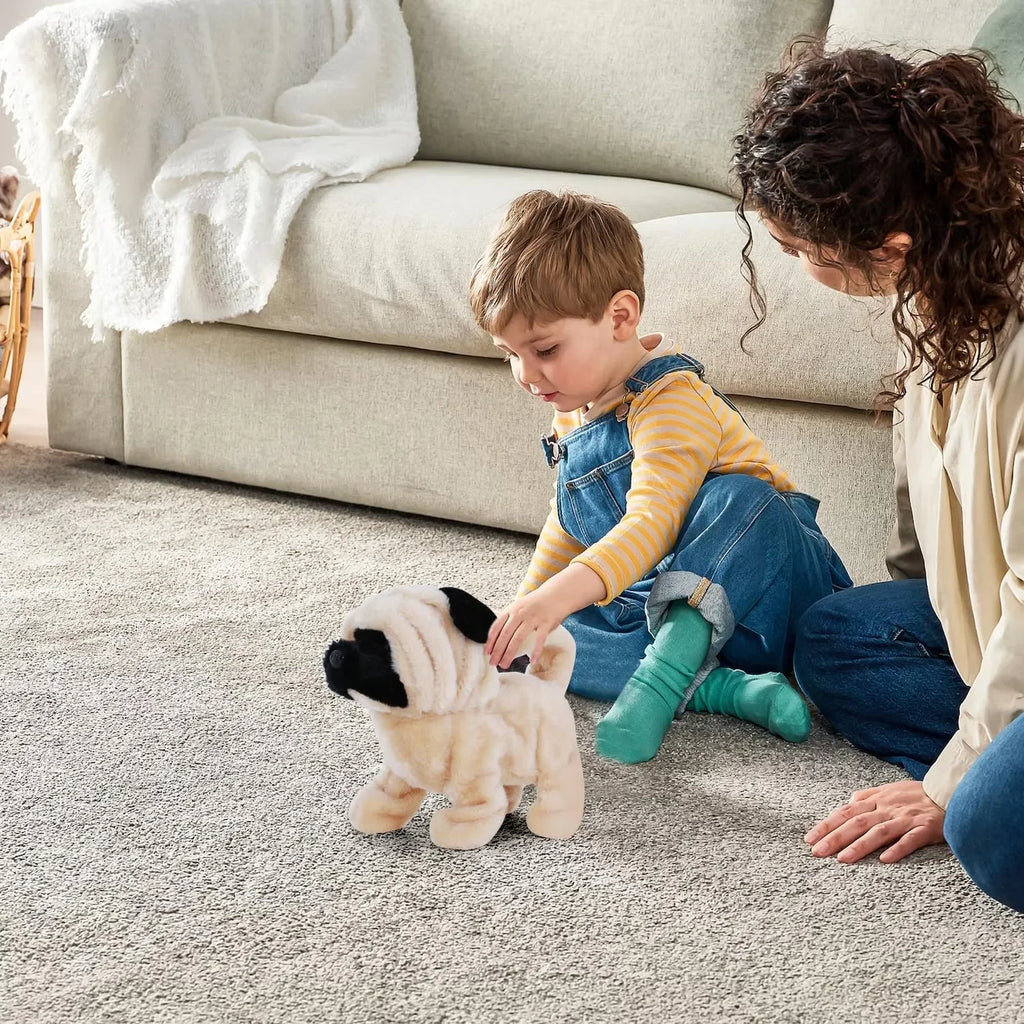 Fuzzbuzz Paw Pets Peanut the Pug – Interactive Walking & Barking Puppy Toy - Naivri