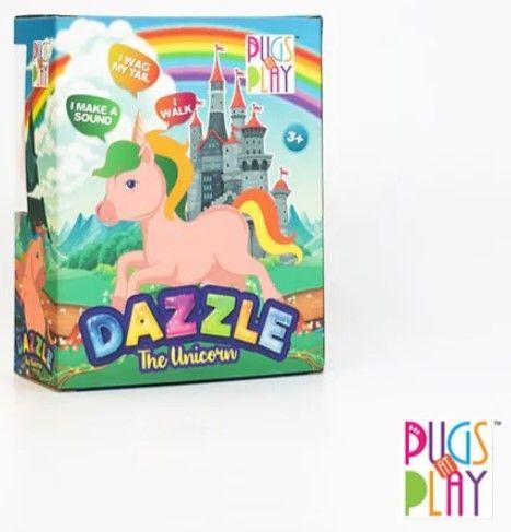 Fuzzbuzz Pugs At Play Dazzle The Unicorn Pink - Naivri