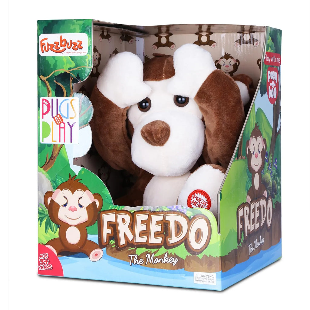 Fuzzbuzz Pugs at Play Freedo The Monkey Peek A Boo - Naivri