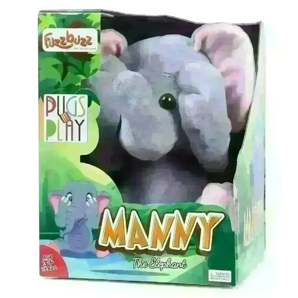 Fuzzbuzz Pugs At Play Manny The Elephant – Peek-A-Boo Interactive Plush Toy - Naivri
