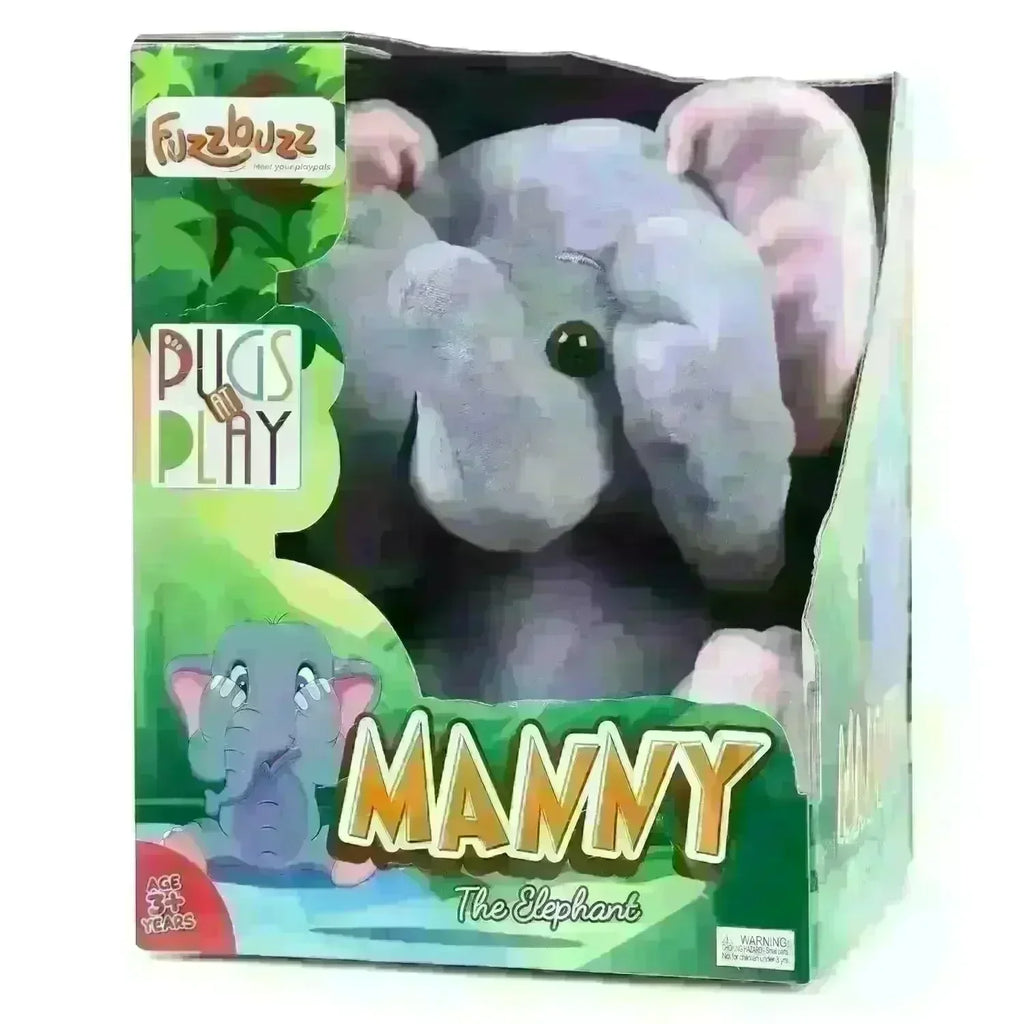 Fuzzbuzz Pugs At Play Manny The Elephant – Peek-A-Boo Interactive Plush Toy - Naivri