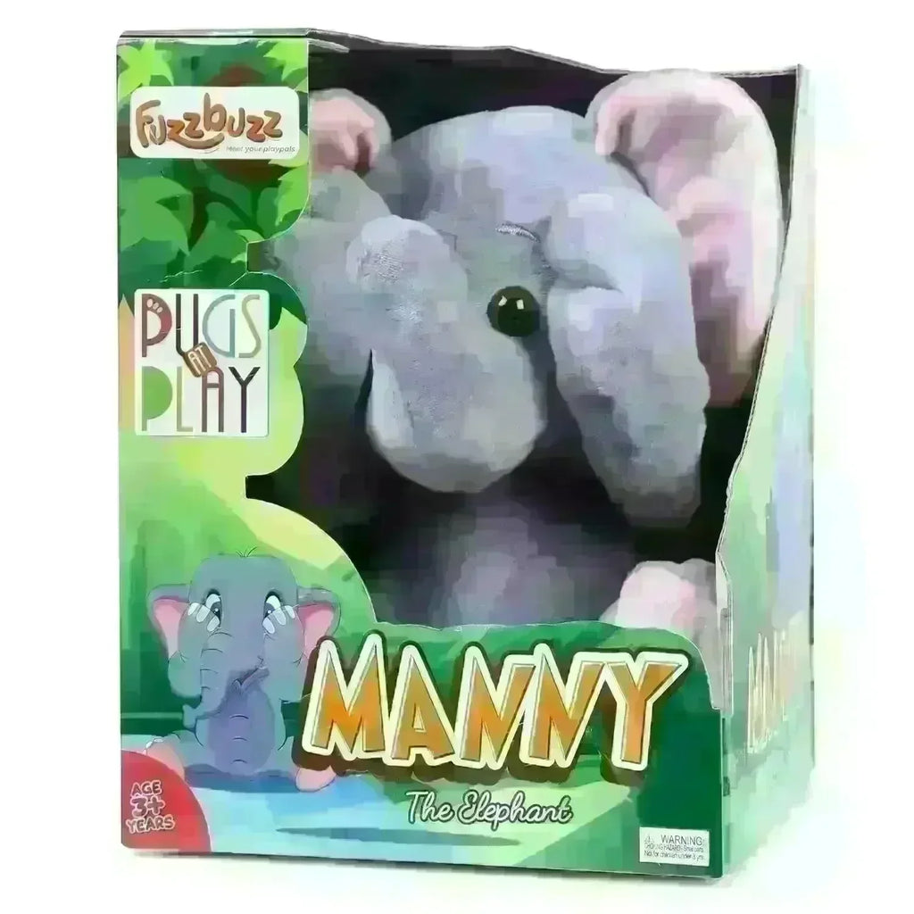 Fuzzbuzz Pugs At Play Manny The Elephant – Peek-A-Boo Interactive Plush Toy - Naivri