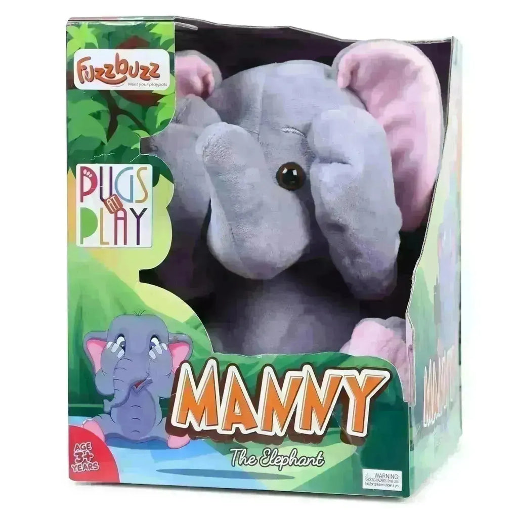 Fuzzbuzz Pugs At Play Manny The Elephant Peek A Boo - Naivri