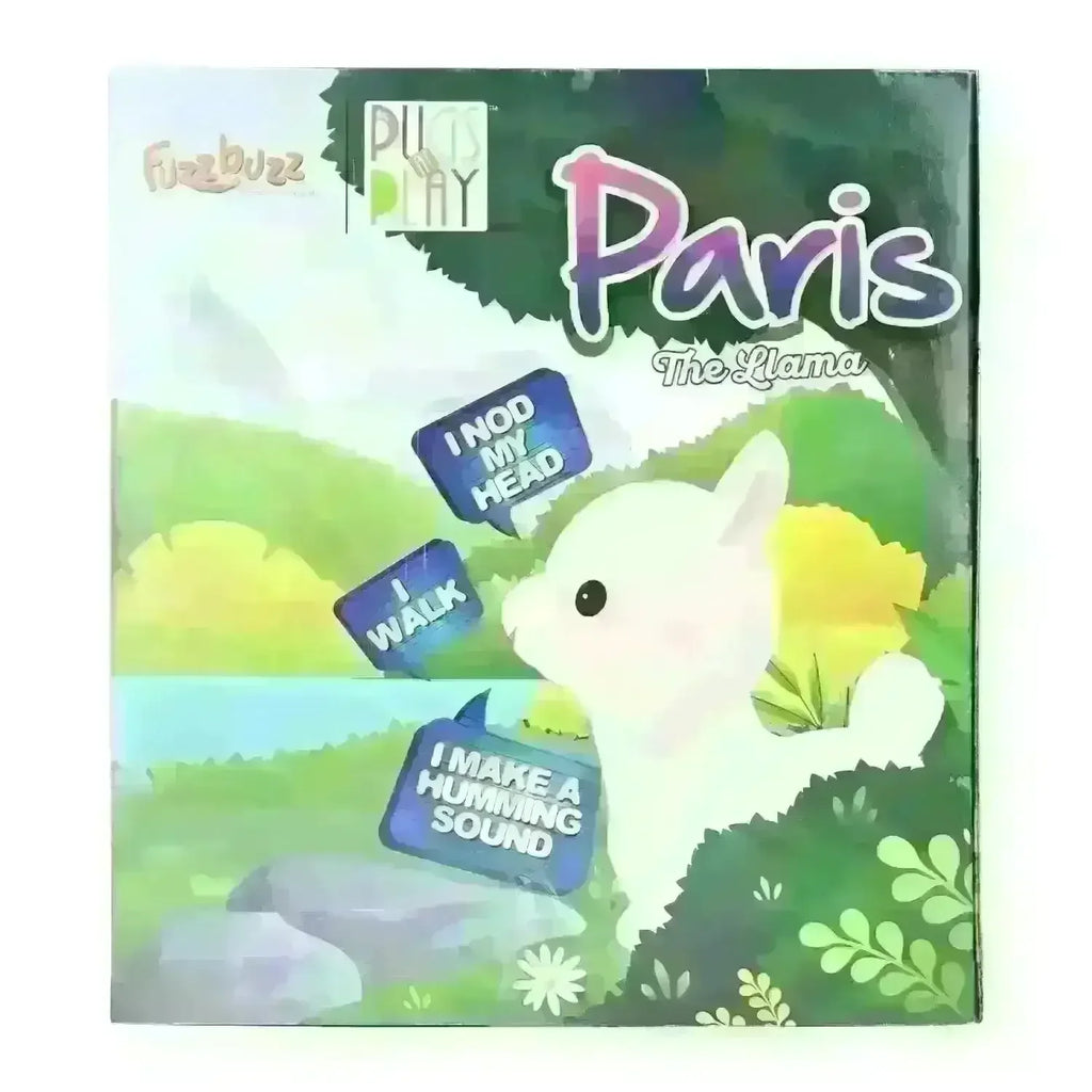 Fuzzbuzz Pugs At Play – Paris the Llama | Interactive Walking Plush Toy with Sounds for Toddlers and Kids - Naivri
