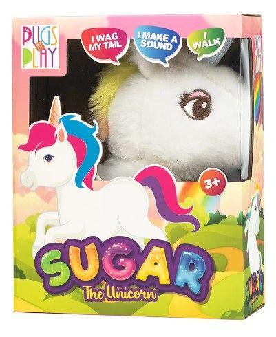 Fuzzbuzz Pugs At Play Sugar The Unicorn White - Naivri