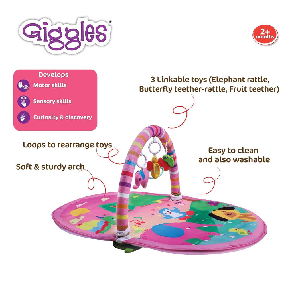 Giggles 3 In 1 Deluxe Playgym Pink - Naivri