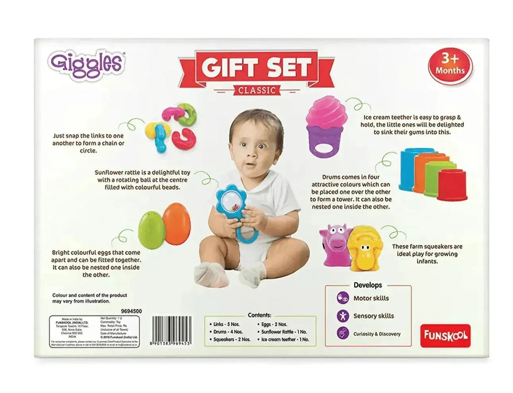 Funskool Giggles Early Sensory Play Gift Set – Multi-Activity Development Toys for Babies 3 Months+ - Naivri
