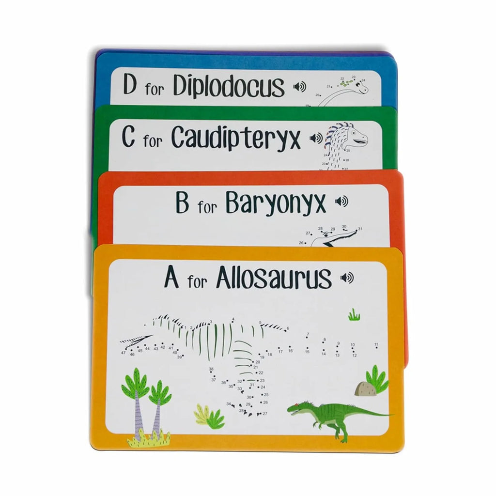 Godiscover A to Z Dinosaur Flashcards | Interactive Dinosaur-Themed Alphabet Cards for Kids | Smart Pen Compatible (Not Included) - Naivri