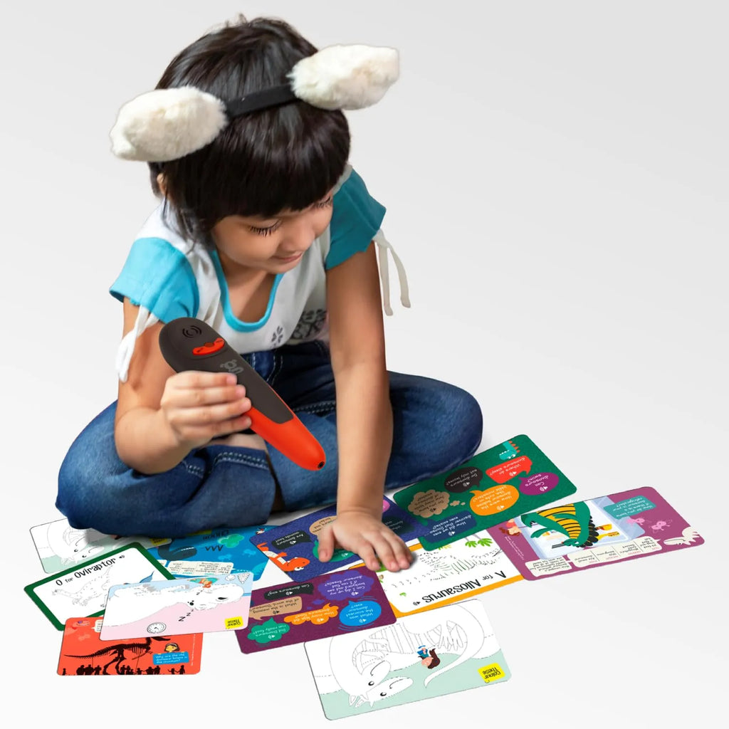 Godiscover A to Z Dinosaur Flashcards | Interactive Dinosaur-Themed Alphabet Cards for Kids | Smart Pen Compatible (Not Included) - Naivri