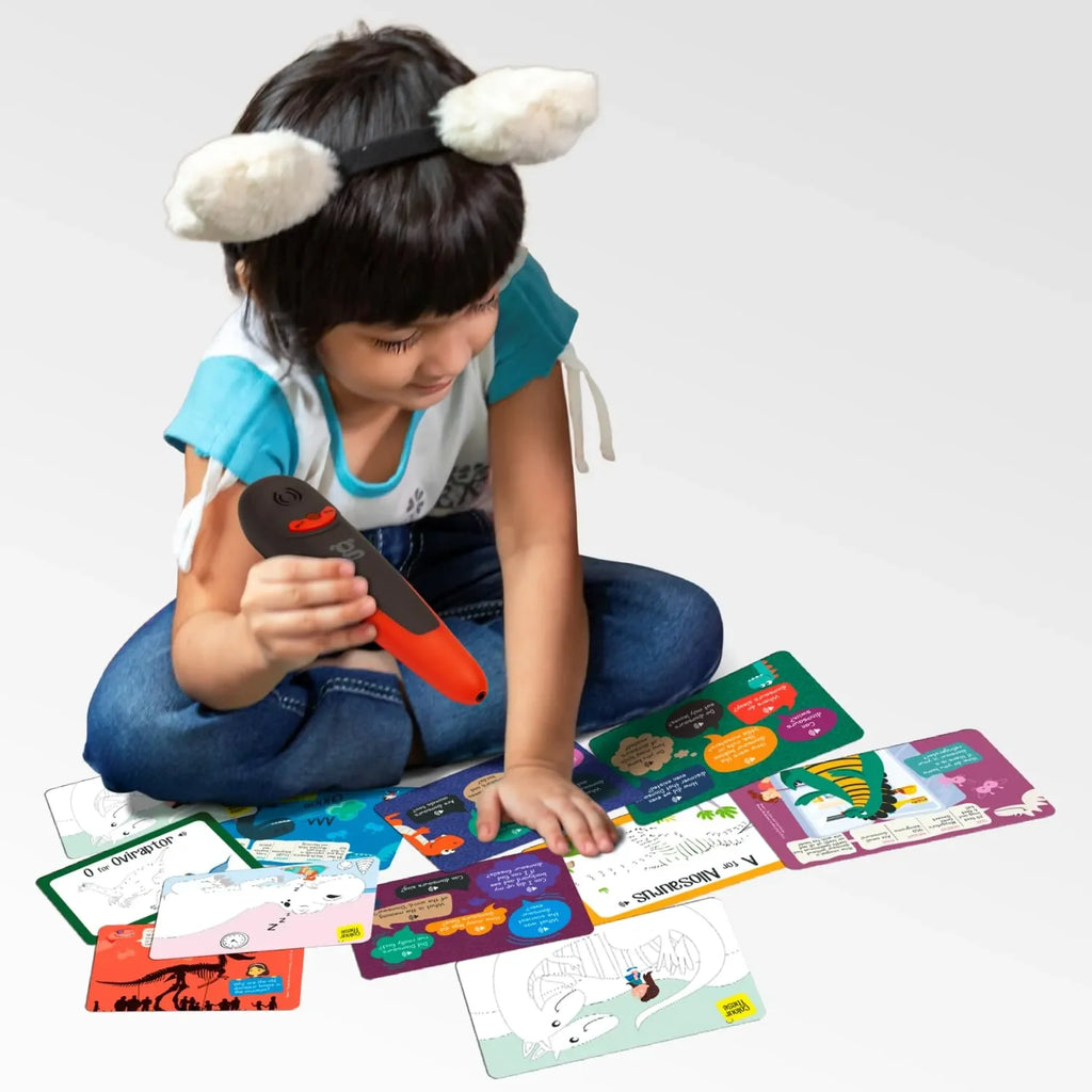 Godiscover A to Z Dinosaur Flashcards | Interactive Dinosaur-Themed Alphabet Cards for Kids | Smart Pen Compatible (Not Included) - Naivri
