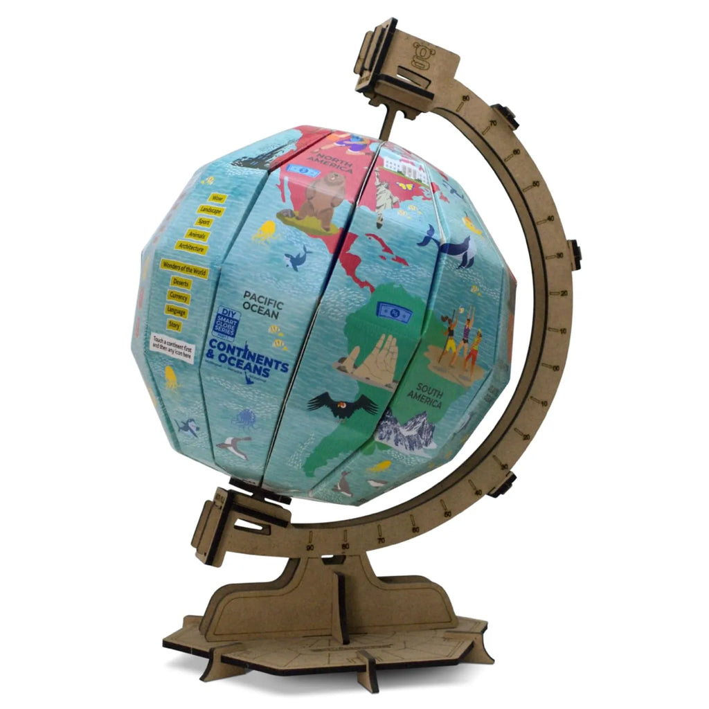 Godiscover Continents & Oceans DIY Interactive Globe with Smart Talking Pen | Learn Geography with 5 Languages | Fun Educational Toy for Kids - Naivri