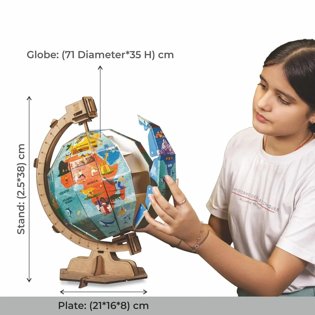 Godiscover Continents & Oceans DIY Interactive Globe with Smart Talking Pen | Learn Geography with 5 Languages | Fun Educational Toy for Kids - Naivri