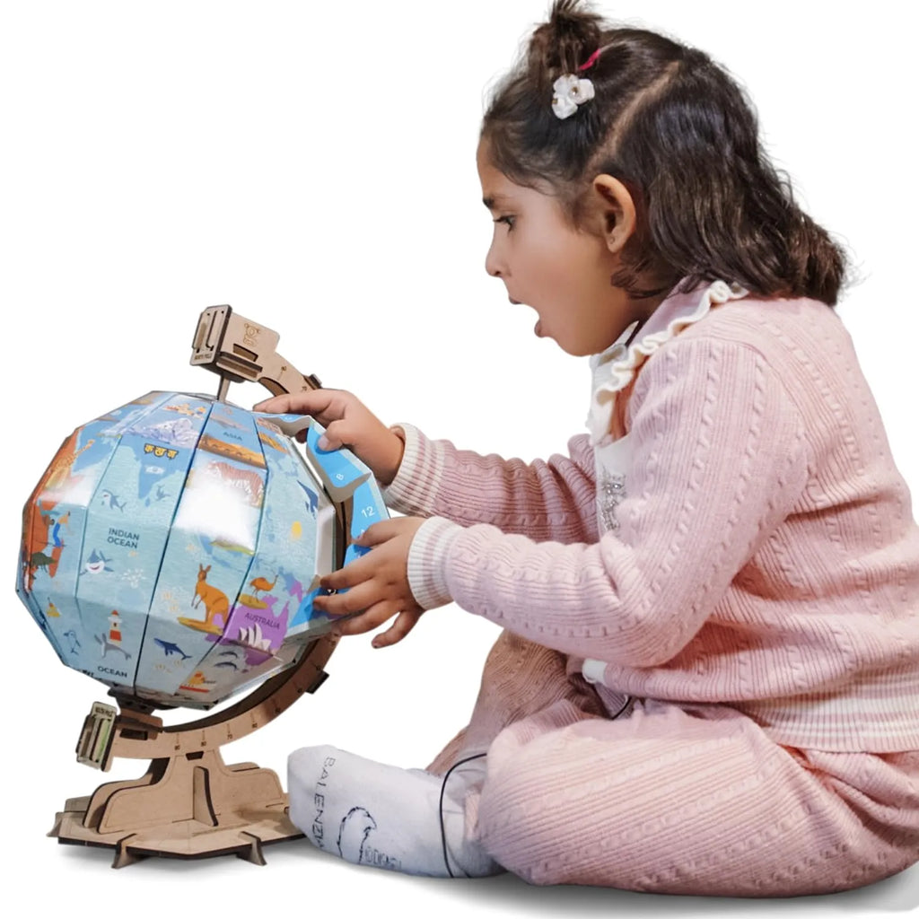 Godiscover Continents & Oceans DIY Interactive Globe with Smart Talking Pen | Learn Geography with 5 Languages | Fun Educational Toy for Kids - Naivri