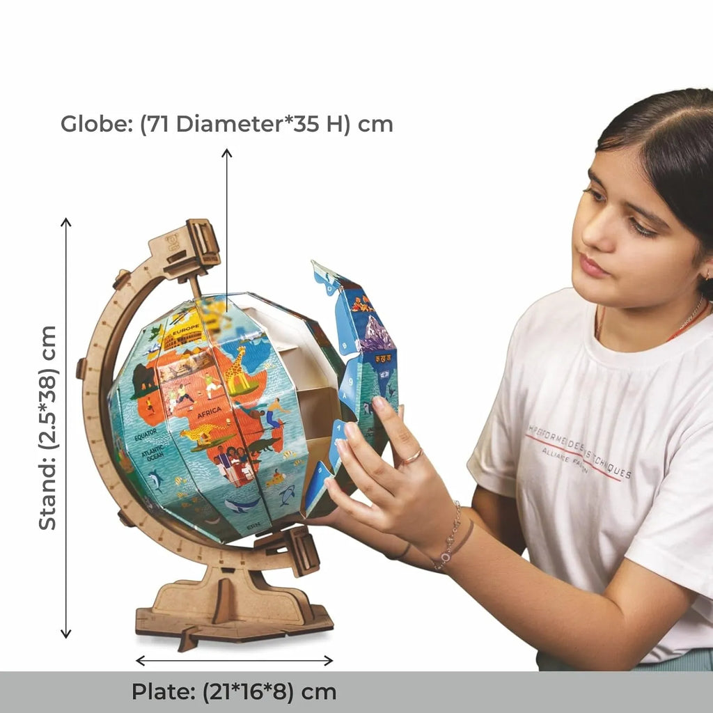 Godiscover Continents & Oceans DIY Interactive Globe with Smart Talking Pen | Learn Geography with 5 Languages | Fun Educational Toy for Kids - Naivri