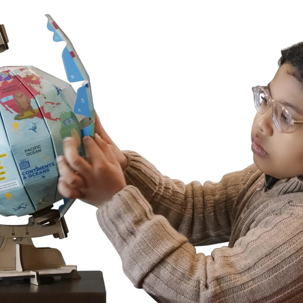 Godiscover Continents & Oceans DIY Interactive Globe with Smart Talking Pen | Learn Geography with 5 Languages | Fun Educational Toy for Kids - Naivri