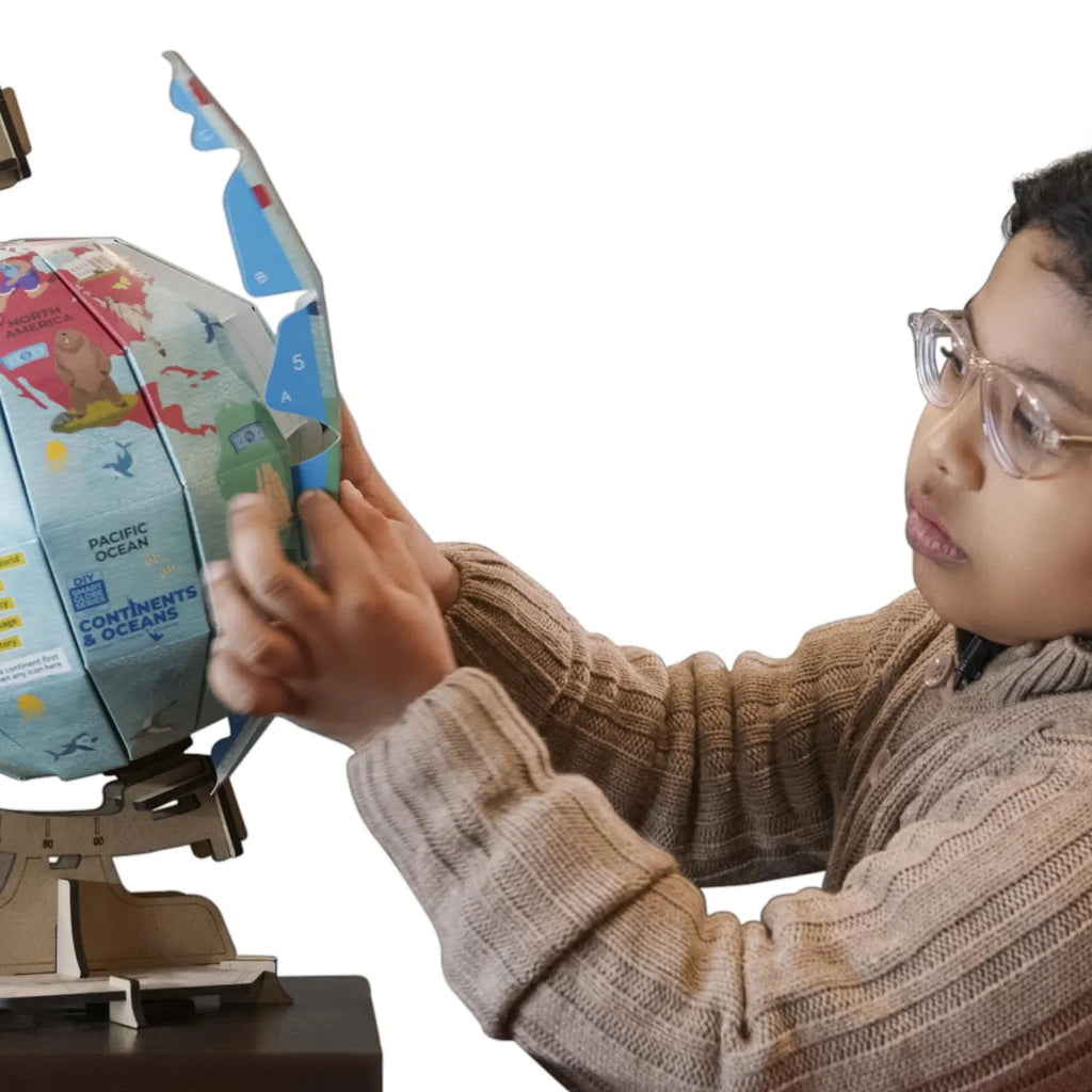 Godiscover Continents & Oceans DIY Interactive Globe with Smart Talking Pen | Learn Geography with 5 Languages | Fun Educational Toy for Kids - Naivri