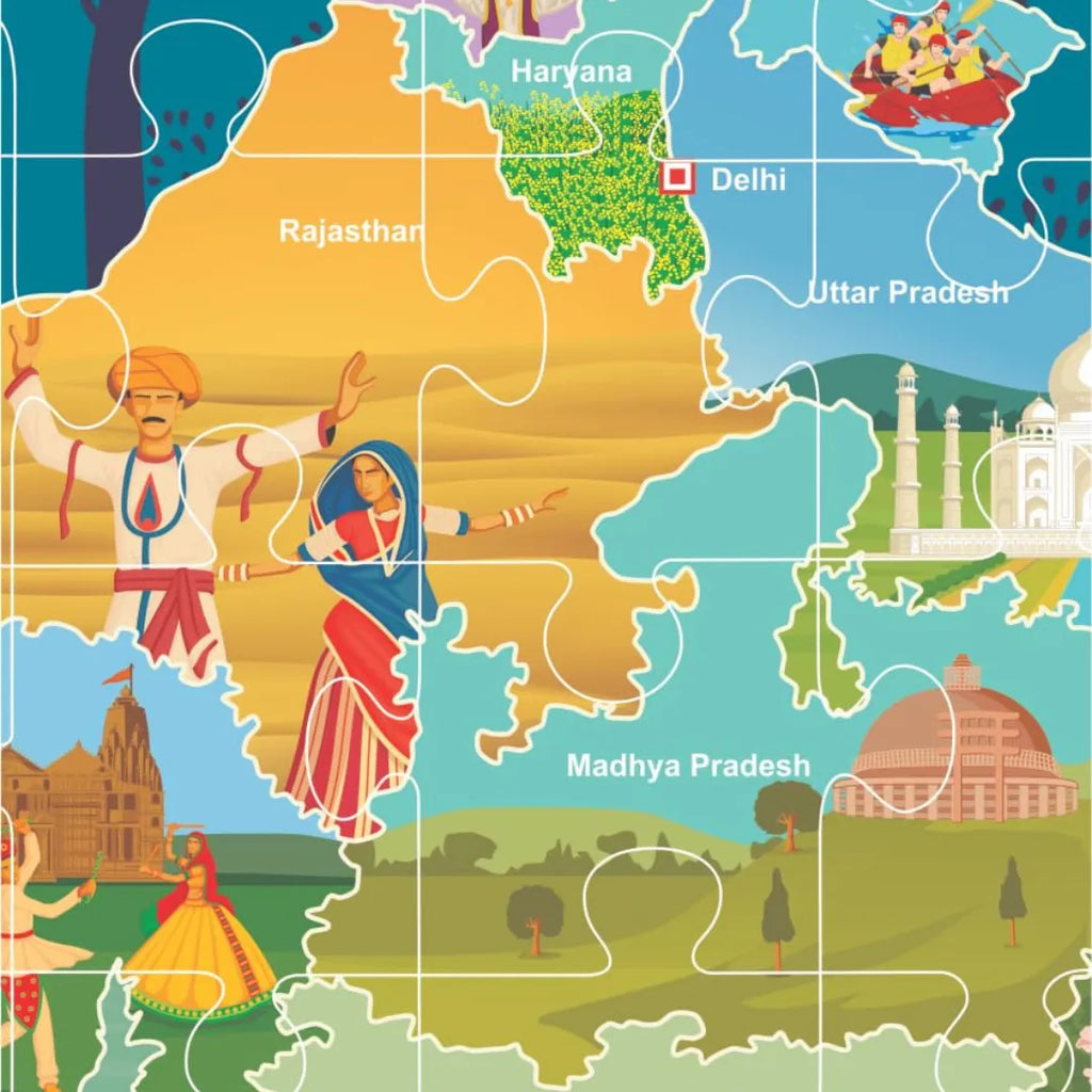 Godiscover India-Map Smart Puzzle Series Part 1 with Talking Pen | Wooden Geography Puzzle with Audio Learning | Educational Toy for Kids - Naivri