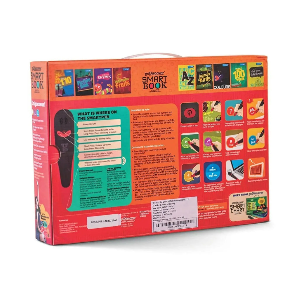 Godiscover Interactive Early Learning Smart Book with Talking Pen | 9-Book Educational Set for Toddlers (Age 2-4 Years) - Naivri