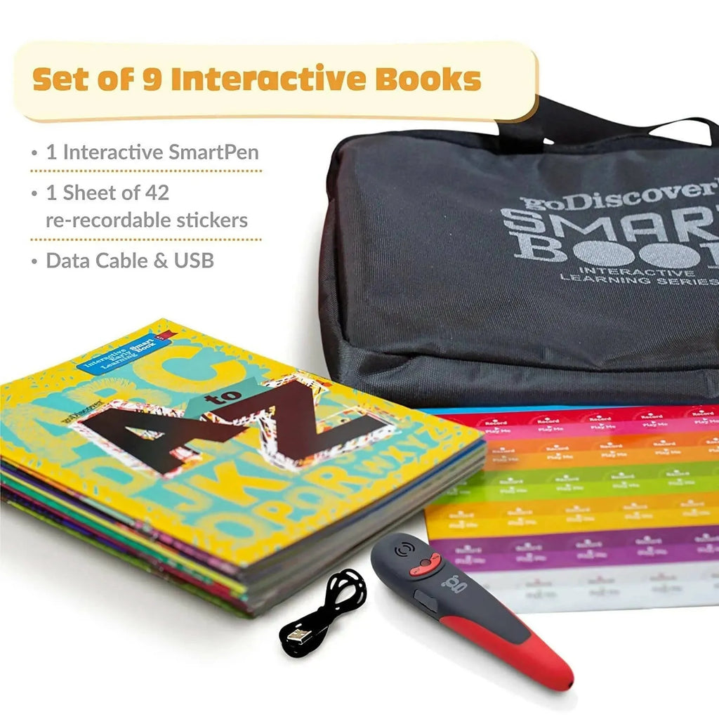 Godiscover Interactive Early Learning Smart Book with Talking Pen | 9-Book Educational Set for Toddlers (Age 2-4 Years) - Naivri