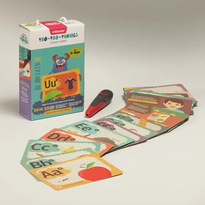 Godiscover Pho Pho Phonics Interactive Flash Cards | Phonics Learning Kit for Kids | Smart Pen Compatible (Not Included) - Naivri