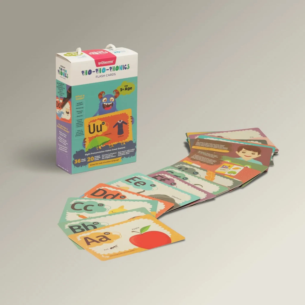 Godiscover Pho Pho Phonics Interactive Flash Cards | Phonics Learning Kit for Kids | Smart Pen Compatible (Not Included) - Naivri
