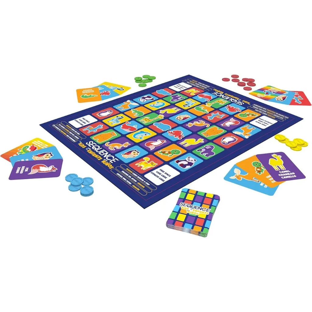 Goliath Sequence For Kids | Strategy Board Game for Ages 4+ | No Reading Required | Animal Matching Game for 2-4 Players - Naivri