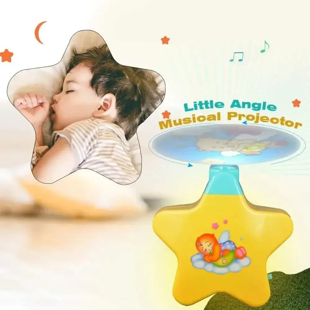 Goodway Little Angel Music Projector – Calming Musical Night Light with Adjustable Sling, Volume Control, and Rotating Visuals – Sleep Soother for Babies and Toddlers - Naivri