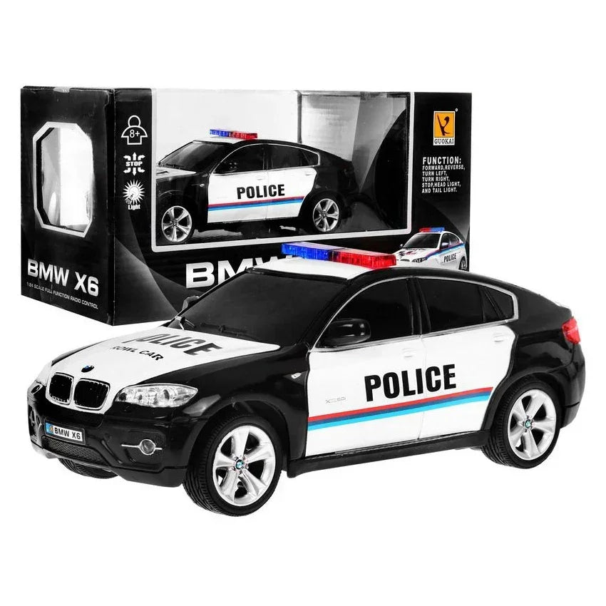 Guokai 1:24 Scale BMW X6 Sports Police Car with 2.4GHz Remote Control – High-Speed RC Patrol Vehicle with Lights & Sounds | Multicolor - Naivri