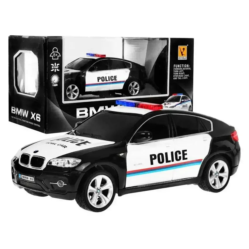 Guokai 1:24 Scale BMW X6 Sports Police Car with 2.4GHz Remote Control – High-Speed RC Patrol Vehicle with Lights & Sounds | Multicolor - Naivri