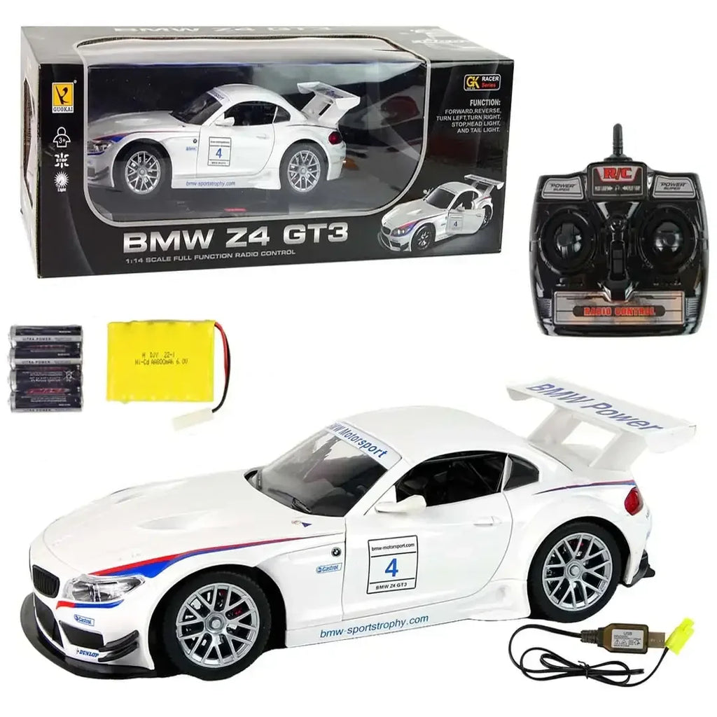 Guokai BMW Z4 GT3 Remote Control Car – 1:14 Scale R/C High-Speed Racing Car with 2.4GHz Remote, LED Headlights, Rubber Tires – Officially Licensed RC Vehicle for Kids & Adults - Naivri