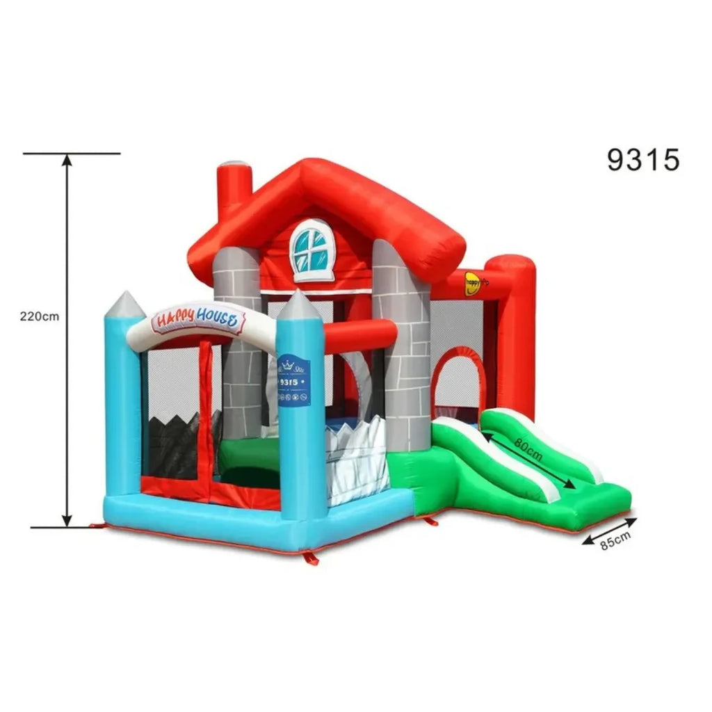 Happy Hop Happy House – Inflatable Bouncer with Slide, Ball Pit & Air Blower – Outdoor Jumping Castle for Kids - Naivri
