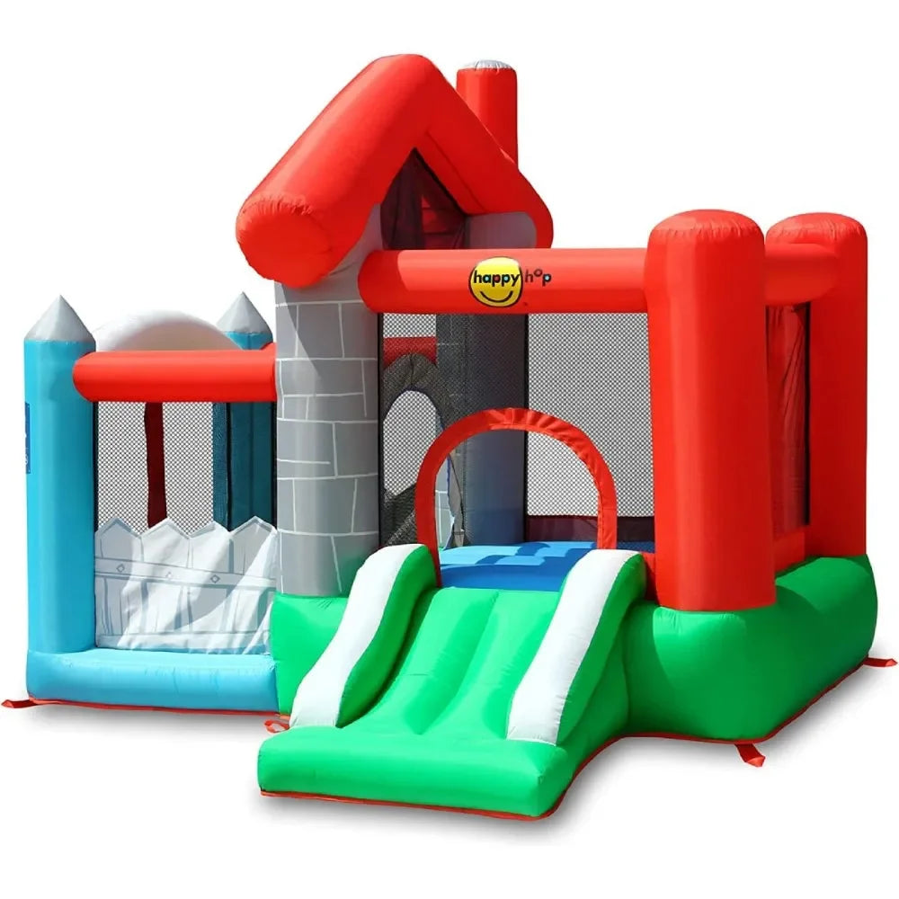 Happy Hop Happy House – Inflatable Bouncer with Slide, Ball Pit & Air Blower – Outdoor Jumping Castle for Kids - Naivri
