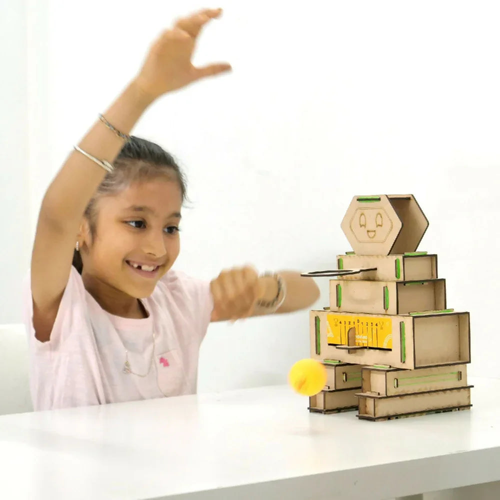 Havi DIY Basket Bot – Build a Wooden Robot Toy & Play a Fun Tabletop Basketball Game - Naivri