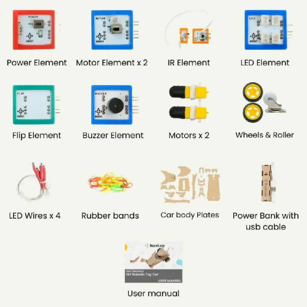 Havi Elements – DIY Robotic Car Kit - 41 in 1 - Naivri
