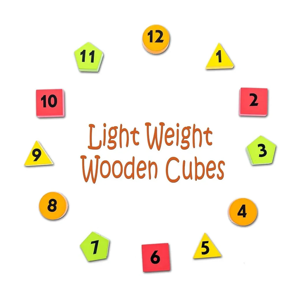 HILIFE Clock 'O' Puzzle | Wooden Color Sorting Shape Clock with Number Blocks | Montessori Educational Toy for Toddlers & Kids Age 1-3 | Learn Time, Numbers & Shapes – Multicolour - Naivri