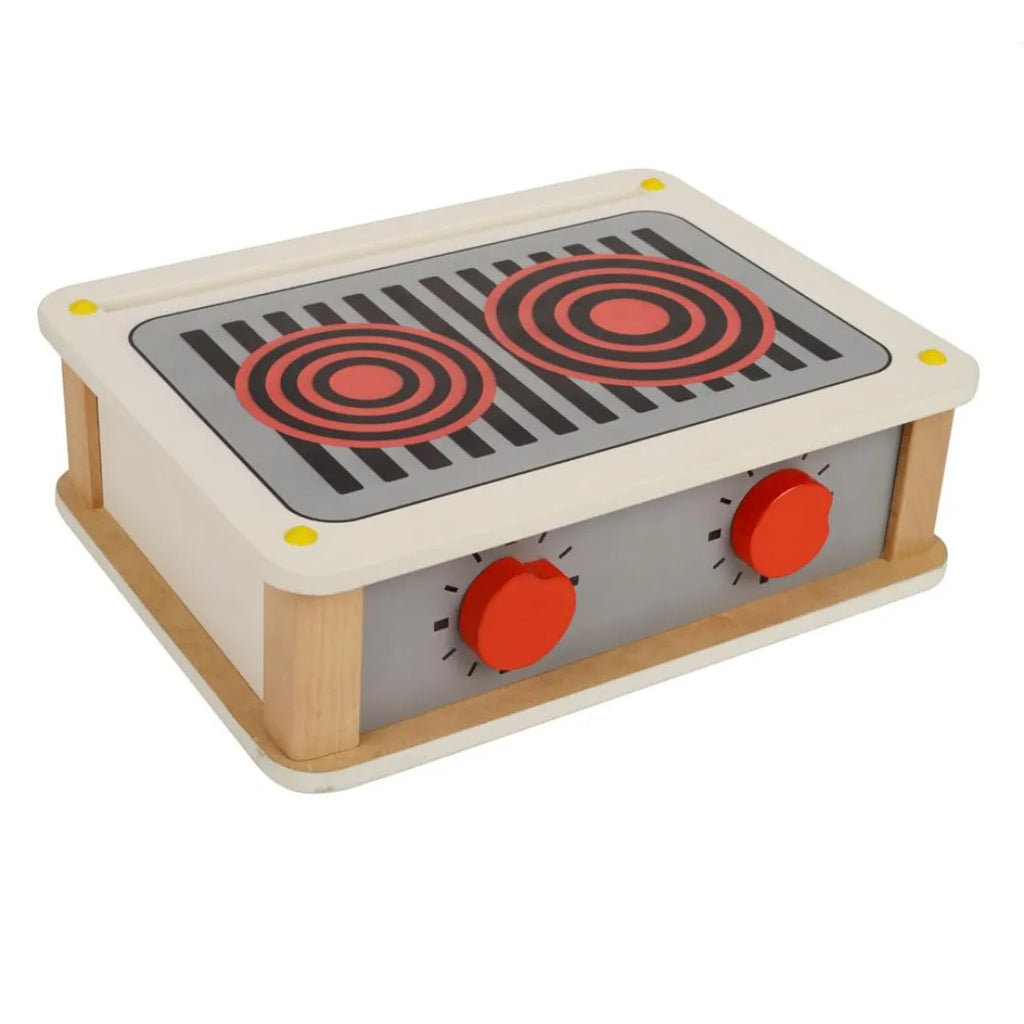 Hilife Convertible 2-in-1 Gas Stove Kitchen Set | Wooden Pretend Play Kitchen Toy for Kids Age 3+ | Hot Plate + Stove with Timer & Accessories – Multicolor - Naivri