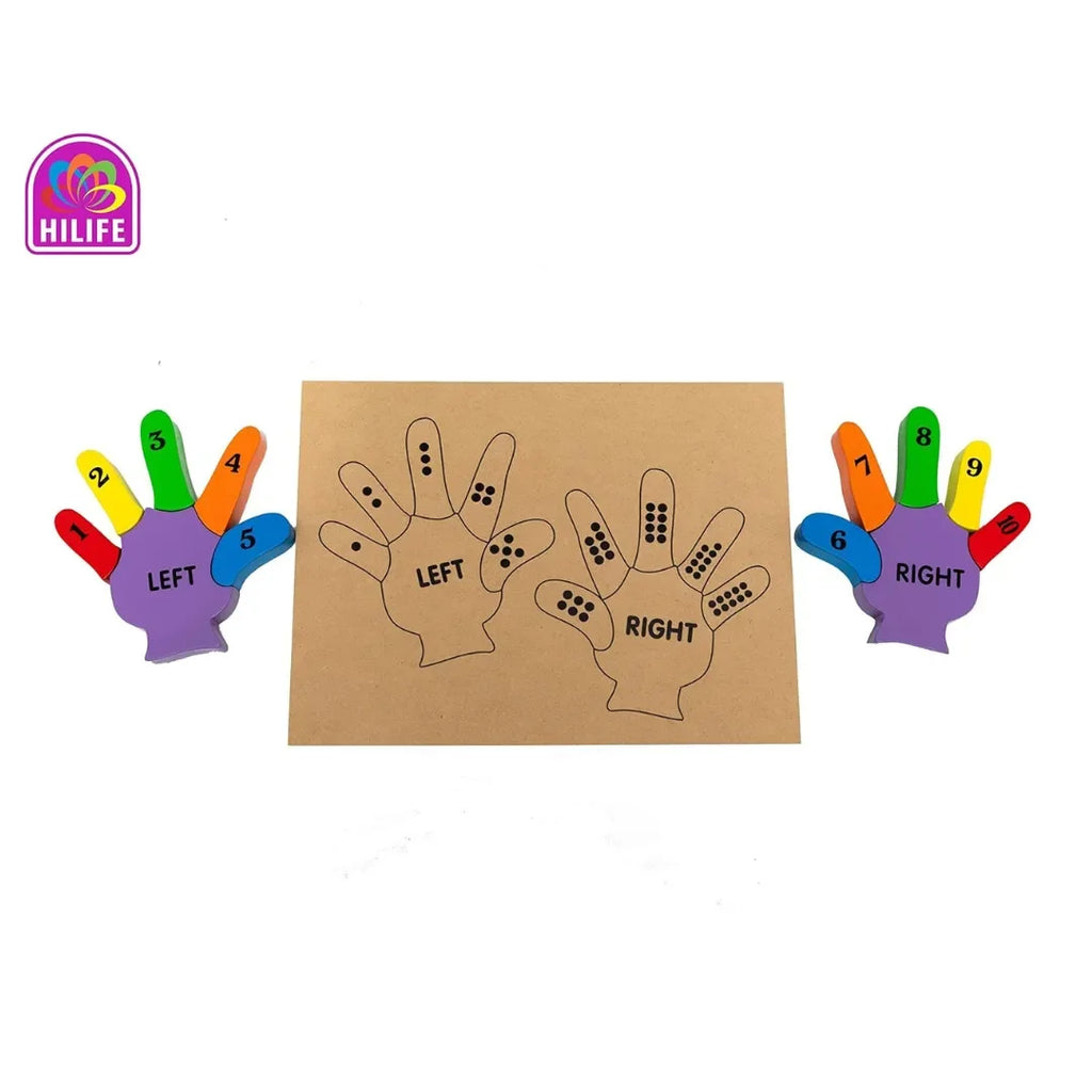 HILIFE Counting Double Hand Wooden Puzzle Toy for Kids | Educational 3-Layer Colorful Number Puzzle Board for Toddlers Age 3+ | Early Learning Montessori Toy - Naivri