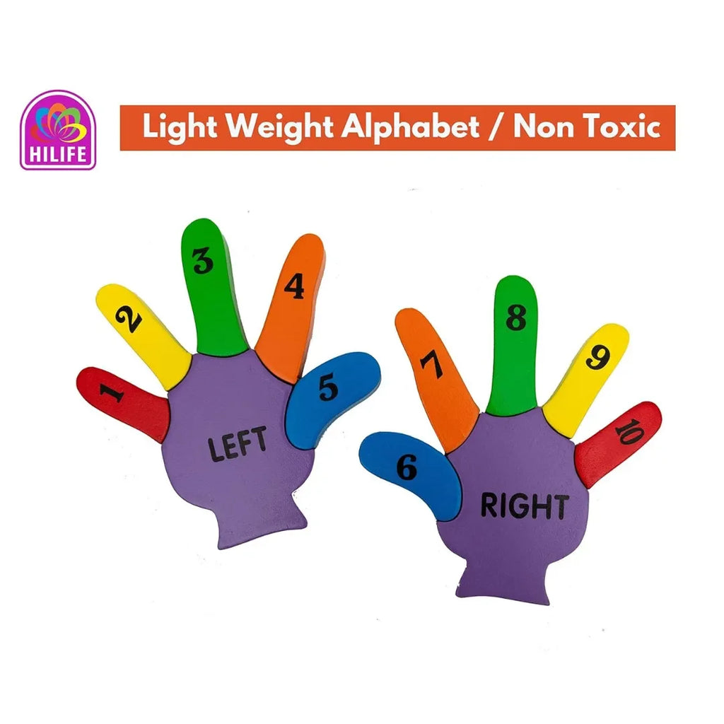 HILIFE Counting Double Hand Wooden Puzzle Toy for Kids | Educational 3-Layer Colorful Number Puzzle Board for Toddlers Age 3+ | Early Learning Montessori Toy - Naivri