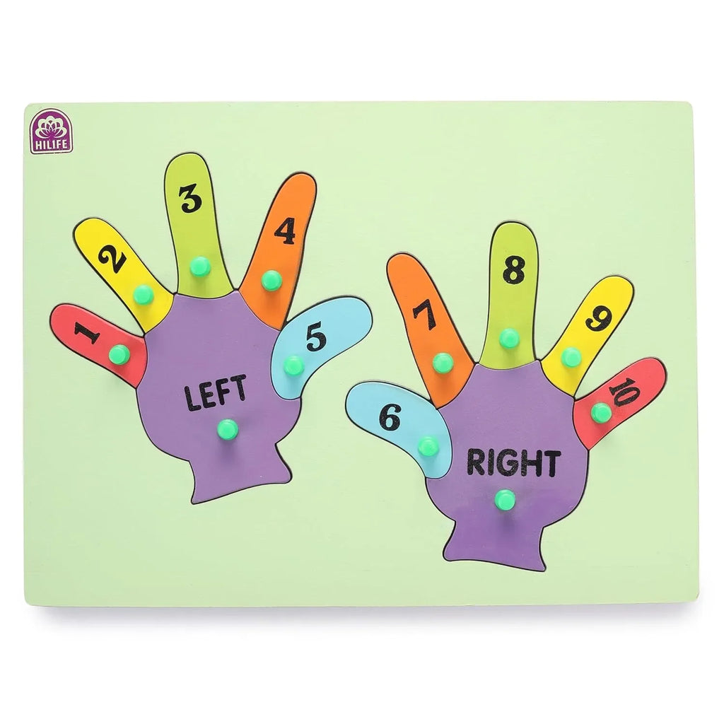 HiLife Educational Hands Puzzle Board, Gold Series, Wooden Peg Board for Kids - Naivri